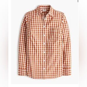 J.Crew Factory Burnt Orange Cotton Poplin Button-Up Size Small